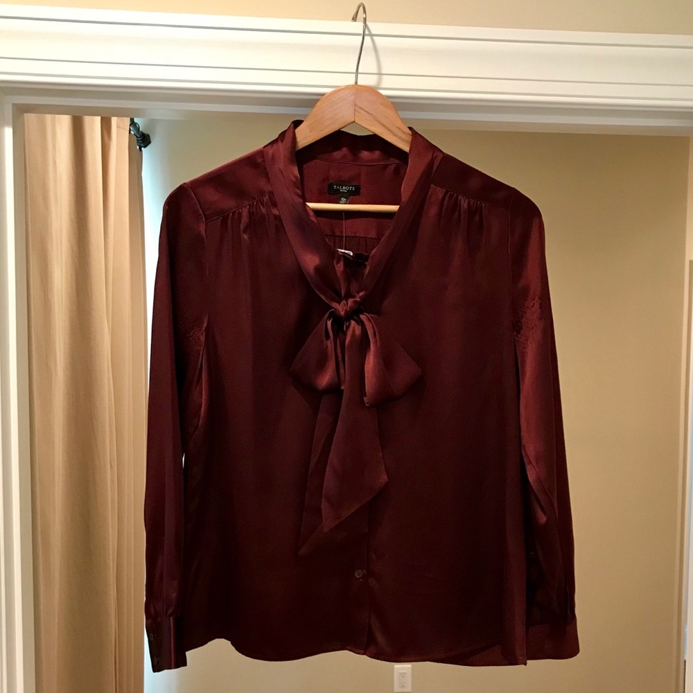 Talbots Oxblood Button Down Blouse